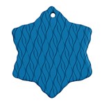 Blue pattern Snowflake Ornament (Two Sides) Front