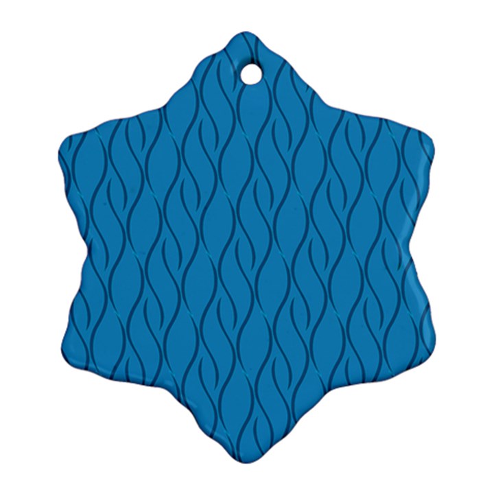 Blue pattern Snowflake Ornament (Two Sides)