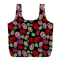 Red And Pink Roses Full Print Recycle Bags (l)  by Valentinaart