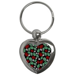 Decorative Floral Pattern Key Chains (heart)  by Valentinaart