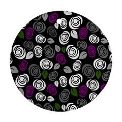 Purple Roses Pattern Ornament (round) by Valentinaart