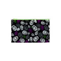 Purple Roses Pattern Cosmetic Bag (xs) by Valentinaart