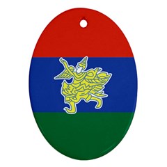 Flag Of Myanmar Kayah State Ornament (oval) by abbeyz71