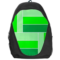 Green Shades Geometric Quad Backpack Bag by Nexatart