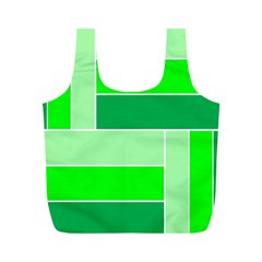 Green Shades Geometric Quad Full Print Recycle Bags (m)  by Nexatart