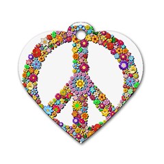 Groovy Flower Clip Art Dog Tag Heart (one Side)