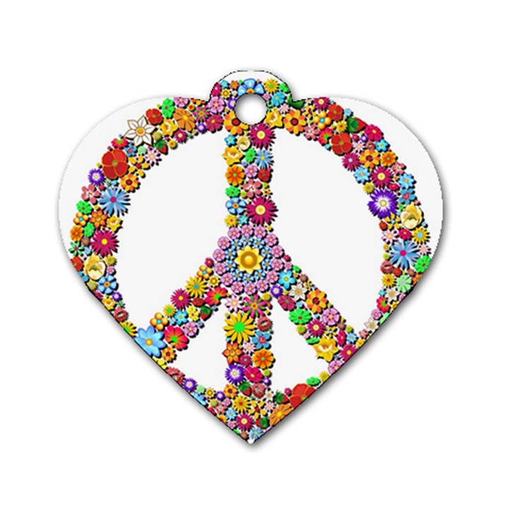 Groovy Flower Clip Art Dog Tag Heart (One Side)