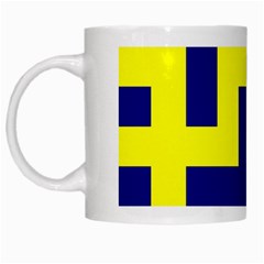 Pattern Blue Yellow Crosses Plus Style Bright White Mugs by Nexatart