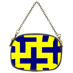 Pattern Blue Yellow Crosses Plus Style Bright Chain Purses (two Sides)  by Nexatart