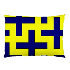 Pattern Blue Yellow Crosses Plus Style Bright Pillow Case by Nexatart