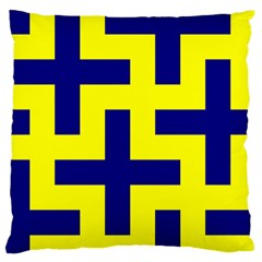 Pattern Blue Yellow Crosses Plus Style Bright Standard Flano Cushion Case (one Side)