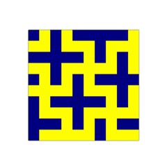 Pattern Blue Yellow Crosses Plus Style Bright Satin Bandana Scarf by Nexatart