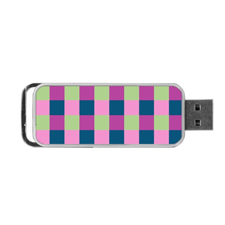 Pink Teal Lime Orchid Pattern Portable USB Flash (One Side)