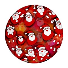 Seamless Santa Tile Ornament (round Filigree)