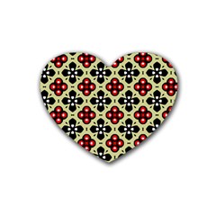 Seamless Tileable Pattern Design Rubber Coaster (heart)  by Nexatart