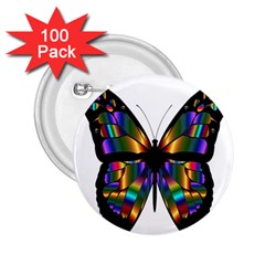 Abstract Animal Art Butterfly 2 25  Buttons (100 Pack)  by Nexatart