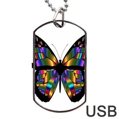 Abstract Animal Art Butterfly Dog Tag Usb Flash (one Side)