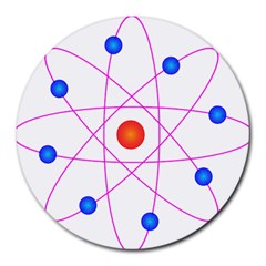 Atom Model Vector Clipart Round Mousepads by Nexatart