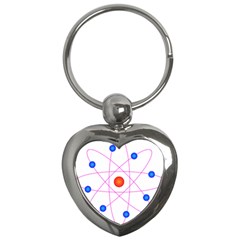 Atom Model Vector Clipart Key Chains (heart)  by Nexatart