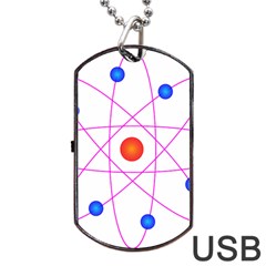 Atom Model Vector Clipart Dog Tag Usb Flash (two Sides) by Nexatart