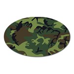 Camouflage Green Brown Black Oval Magnet Front