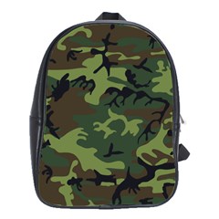 Camouflage Green Brown Black School Bags(large)  by Nexatart