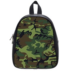 Camouflage Green Brown Black School Bags (small)  by Nexatart