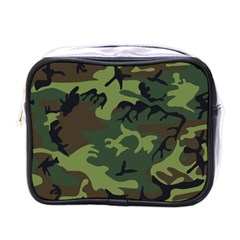 Camouflage Green Brown Black Mini Toiletries Bags by Nexatart