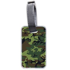 Camouflage Green Brown Black Luggage Tags (two Sides) by Nexatart