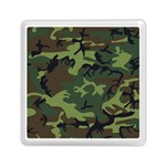 Camouflage Green Brown Black Memory Card Reader (Square)  Front