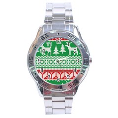 Christmas Jumper Pattern Stainless Steel Analogue Watch