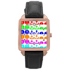 Download Upload Web Icon Internet Rose Gold Leather Watch 