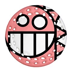 Dragon Head Pink Childish Cartoon Ornament (round Filigree)