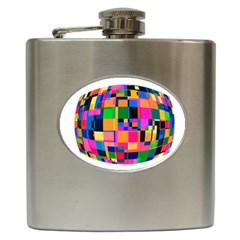 Color Focusing Screen Vault Arched Hip Flask (6 Oz)