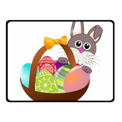 Easter Bunny Eggs Nest Basket Fleece Blanket (small) by Nexatart