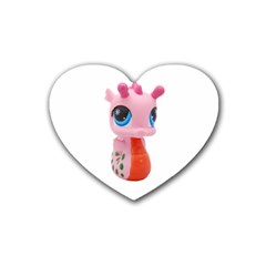 Dragon Toy Pink Plaything Creature Rubber Coaster (heart)  by Nexatart