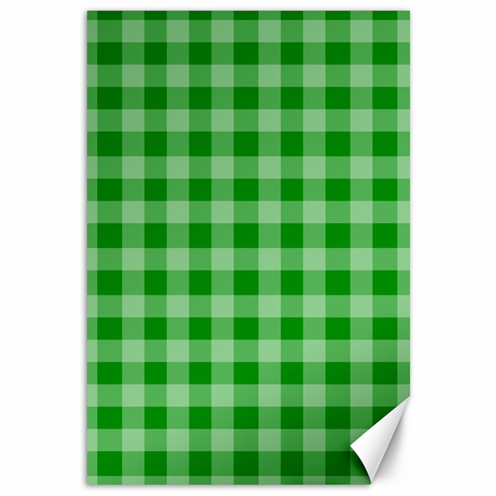 Gingham Background Fabric Texture Canvas 12  x 18  