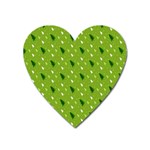 Green Christmas Tree Background Heart Magnet Front