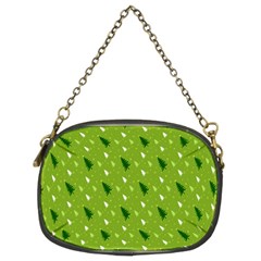 Green Christmas Tree Background Chain Purses (two Sides) 