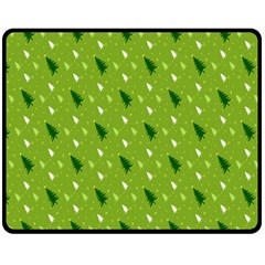 Green Christmas Tree Background Double Sided Fleece Blanket (medium)  by Nexatart