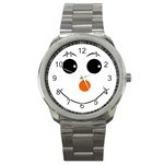 Happy Face With Orange Nose Vector File Sport Metal Watch Front