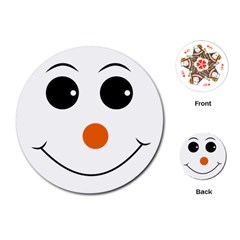Happy Face With Orange Nose Vector File Playing Cards (round)  by Nexatart