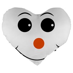 Happy Face With Orange Nose Vector File Large 19  Premium Heart Shape Cushions by Nexatart