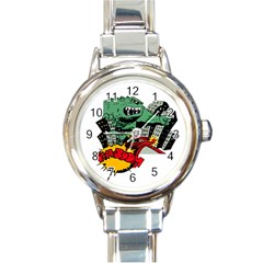 Monster Round Italian Charm Watch by Nexatart