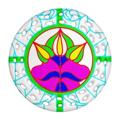 Pattern Template Stained Glass Ornament (round Filigree)