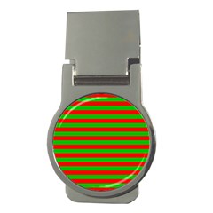 Pattern Lines Red Green Money Clips (round)  by Nexatart