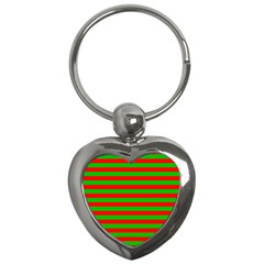 Pattern Lines Red Green Key Chains (heart) 