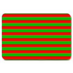 Pattern Lines Red Green Large Doormat  by Nexatart