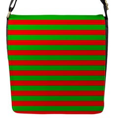 Pattern Lines Red Green Flap Messenger Bag (s) by Nexatart