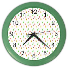 Fruit Pattern Vector Background Color Wall Clocks by Nexatart